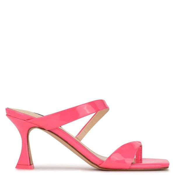 Nine West Padma Heeled Pink Slides | Ireland 43E87-8M82